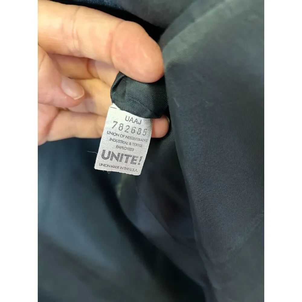 Hart Schafner & Marx Nordstrom Classic Navy Wool Goldtone Button Blazer Sz 42XL